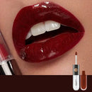 Double-end Lip Glaze Long Lasting Waterproof Lip Gloss Non-Stick Cup No-fading Lipstick