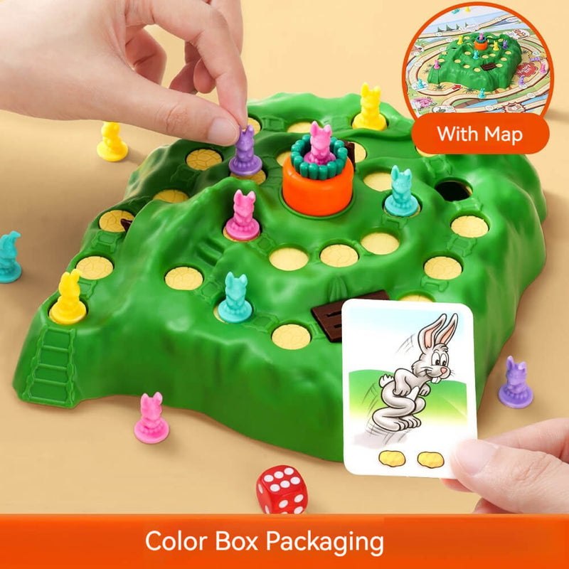 Children's tortoise and hare cross-country race interactive tabletop game