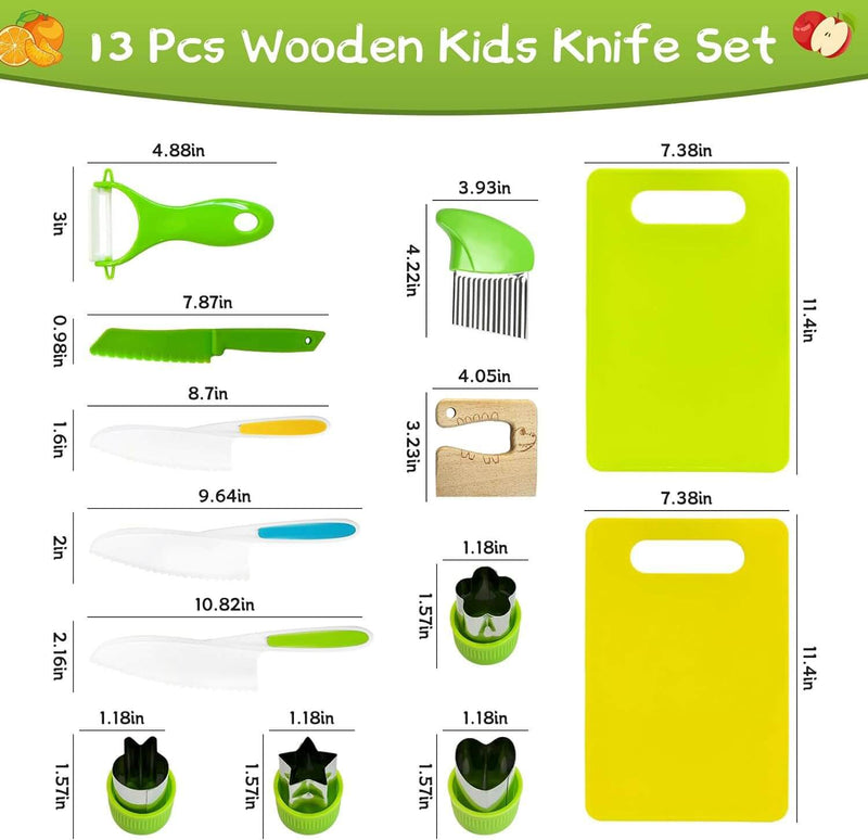 13-Piece Kid-Safe Cooking Knife Set – Fun & Safe Kitchen Tools for Young Chefs