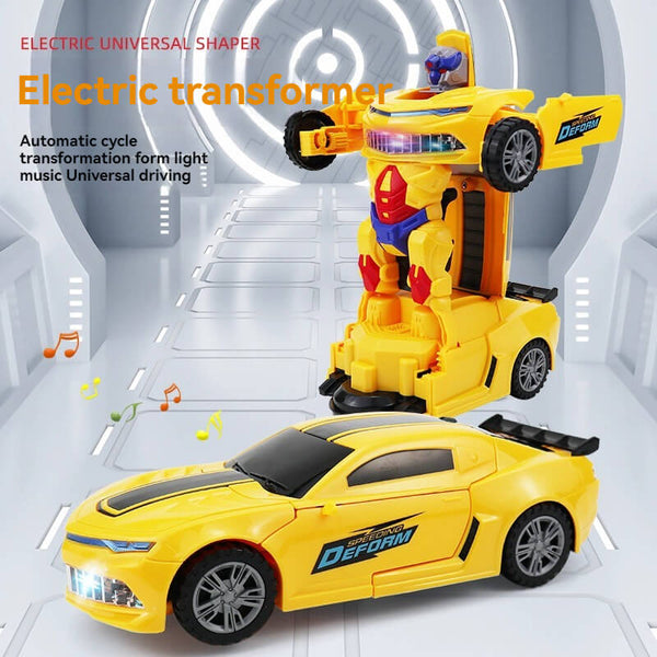 Electric Stunt Transforming Robot Car with Music and Lights: All-Directional Driving Toy for Kids