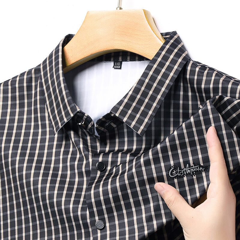 Men's Business Casual Plaid Shirt