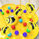 Little Bumblebee Wooden Fishing Game Toy Kit with Magnetic Poles, Numbers, Alphabet, Shapes - Preschool Montessori Educational Toddler Toys