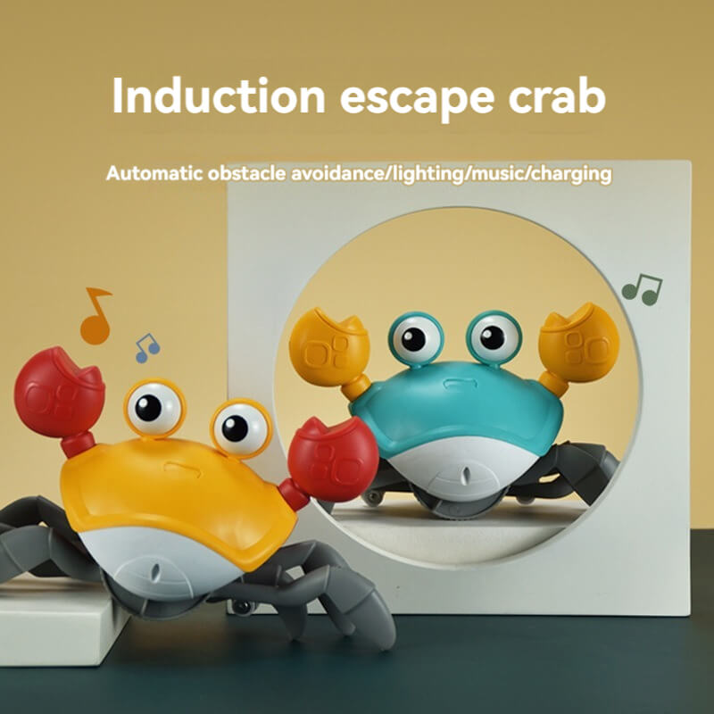 Cool and Interactive Automatic Obstacle-Avoiding Crab Toy with LED Lights and Music, a Must-Have for Kids