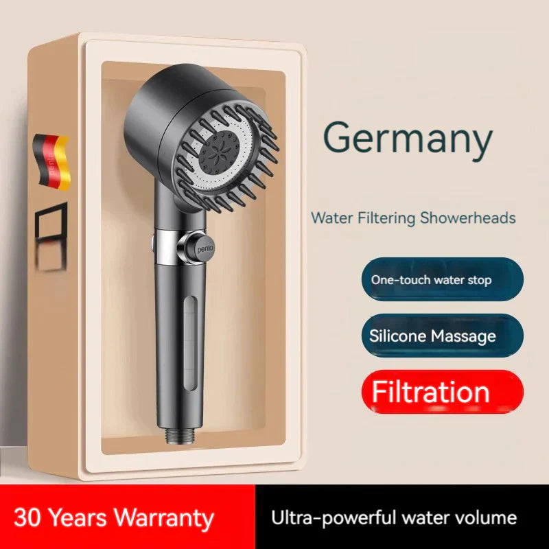 High-Grade Pressurized Bathroom Shower Head With Hose - 2 PCS