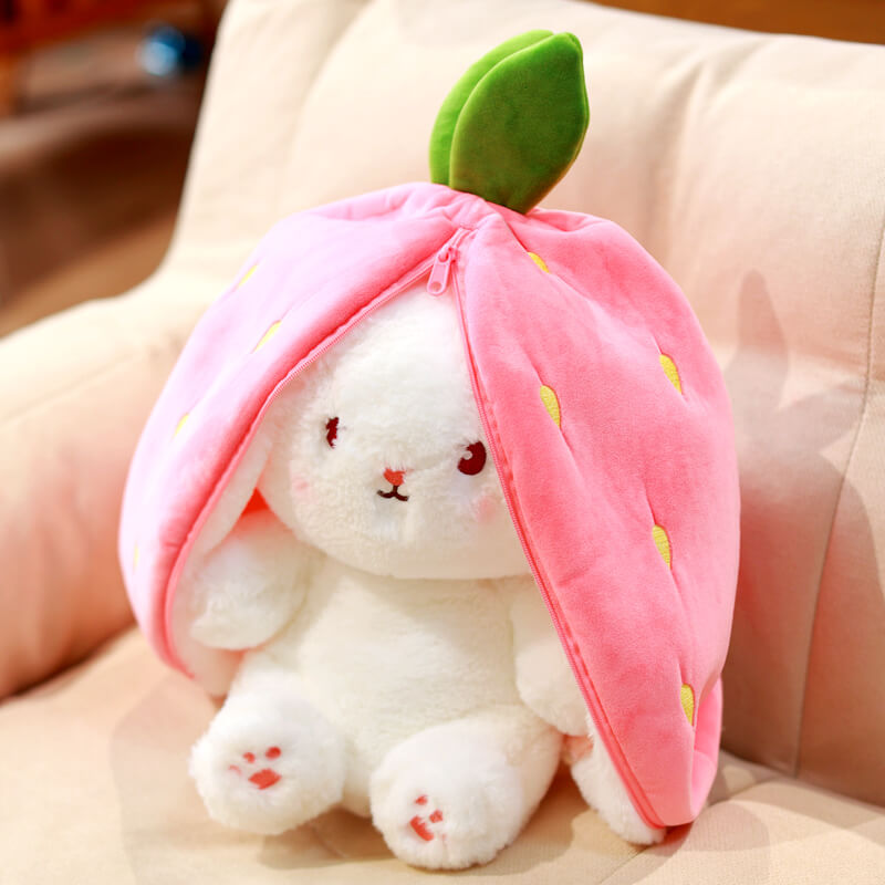 Children's Soothing Toy Pillow Strawberry Rabbit Plush Toy