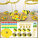 Little Bumblebee Wooden Fishing Game Toy Kit with Magnetic Poles, Numbers, Alphabet, Shapes - Preschool Montessori Educational Toddler Toys