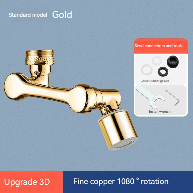 1080° Swivel Robotic Arm Brass Faucet Extender - 2 PCS